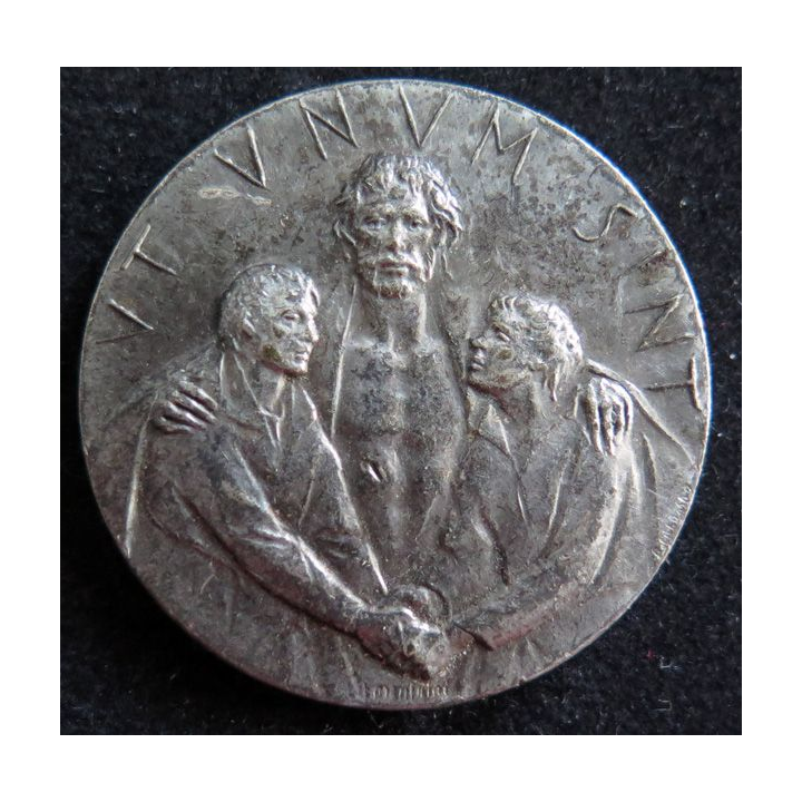 Médaille année jubilaire de Rome 1975 plaquée argent diamètre 3,5 cm 
