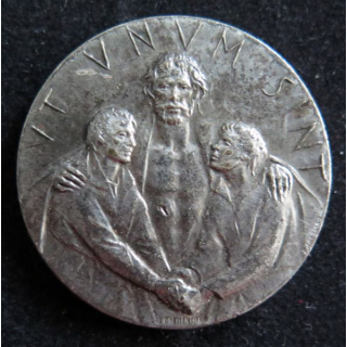 Médaille année jubilaire de Rome 1975 plaquée argent diamètre 3,5 cm 