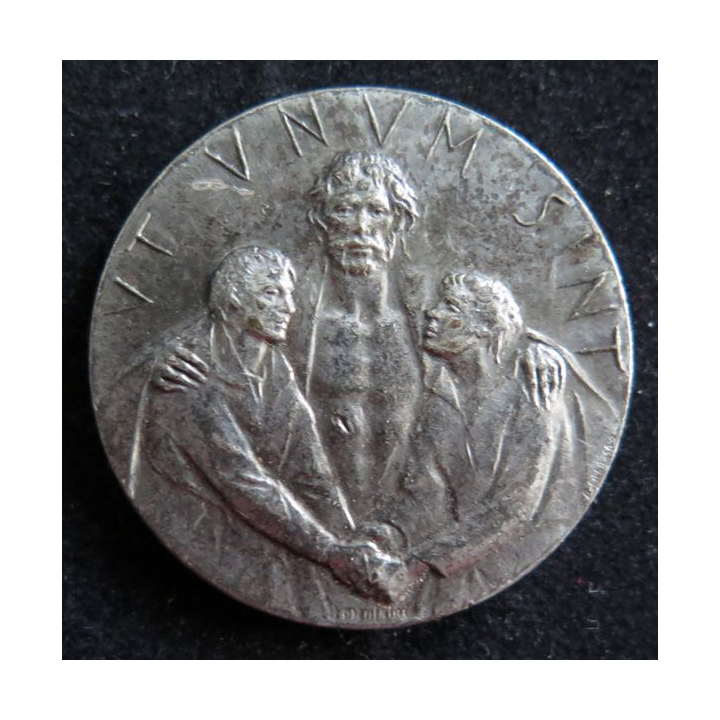 Médaille année jubilaire de Rome 1975 plaquée argent diamètre 3,5 cm 