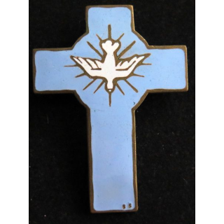Croix émaillée sur cuivre du Saint Esprit 5,4 x 3,9 cm