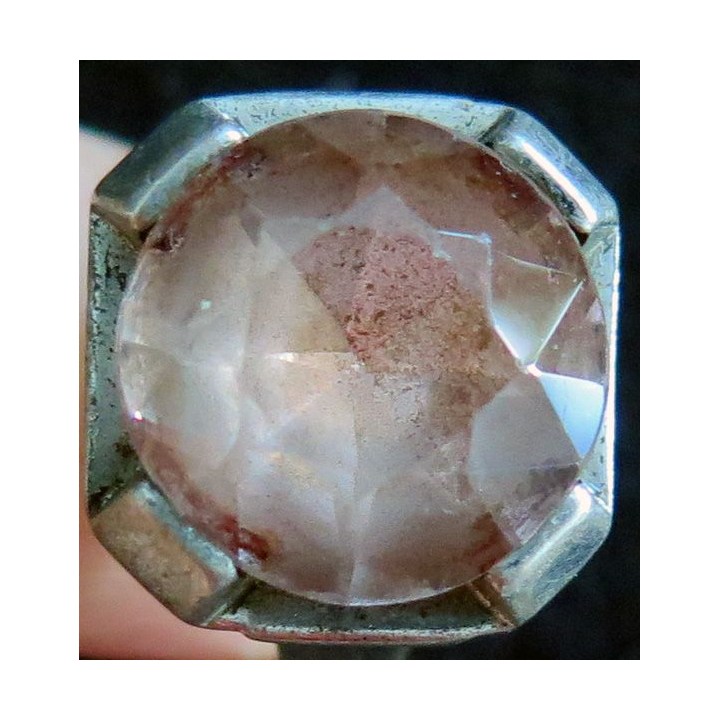Bague amétrine rose (ou similaire) diamètre intérieur 1,8 cm 1,5 x 1,5 cm