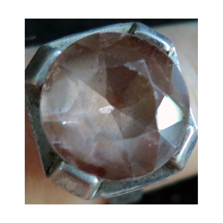 Bague amétrine rose (ou similaire) diamètre intérieur 1,8 cm 1,5 x 1,5 cm