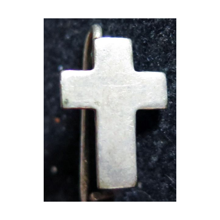 insigne de boutonnière d'une croix en métal argenté 1,1 cm