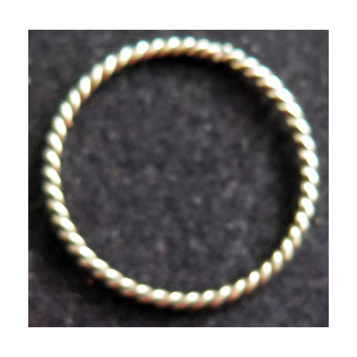 Bague en métal doré torsadé type alliance diamètre intérieur 1,7 cm