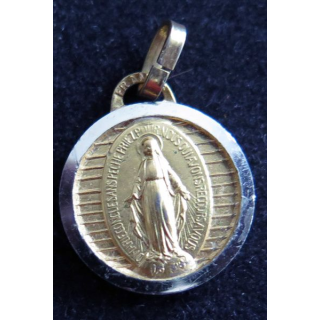 médaille religieuse en métal doré de Marie conçue sans péché de diamètre 1,3 cm