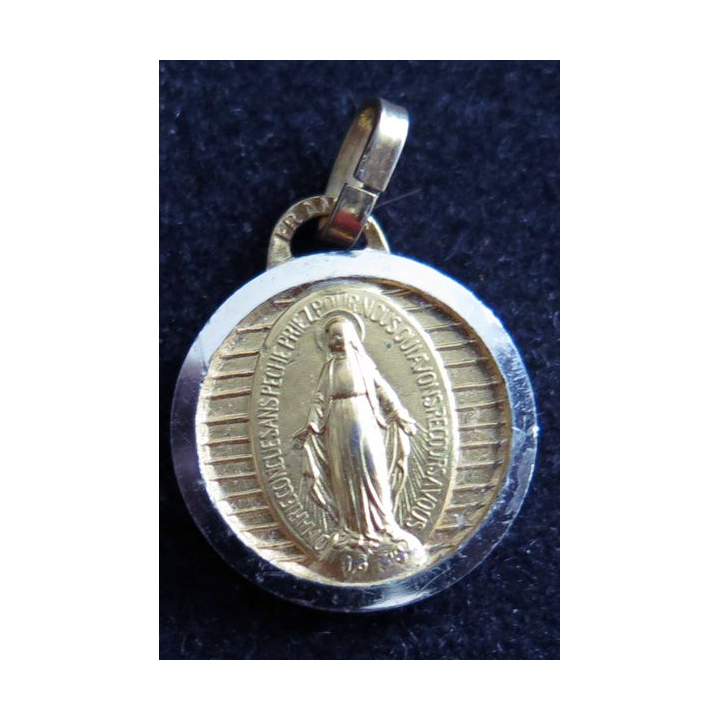 médaille religieuse en métal doré de Marie conçue sans péché de diamètre 1,3 cm