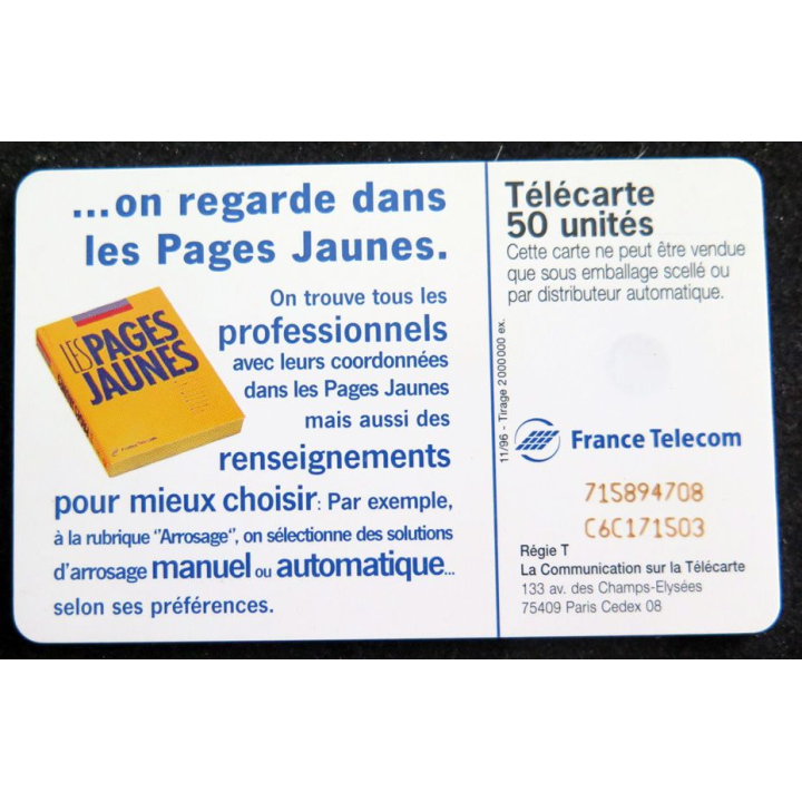 Carte téléphonique télécarte 50 Pages jaunes