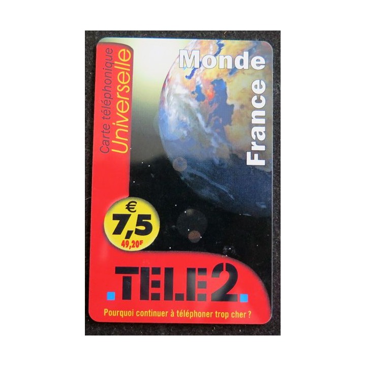 Carte téléphonique Universelle télé 2 7,5 €