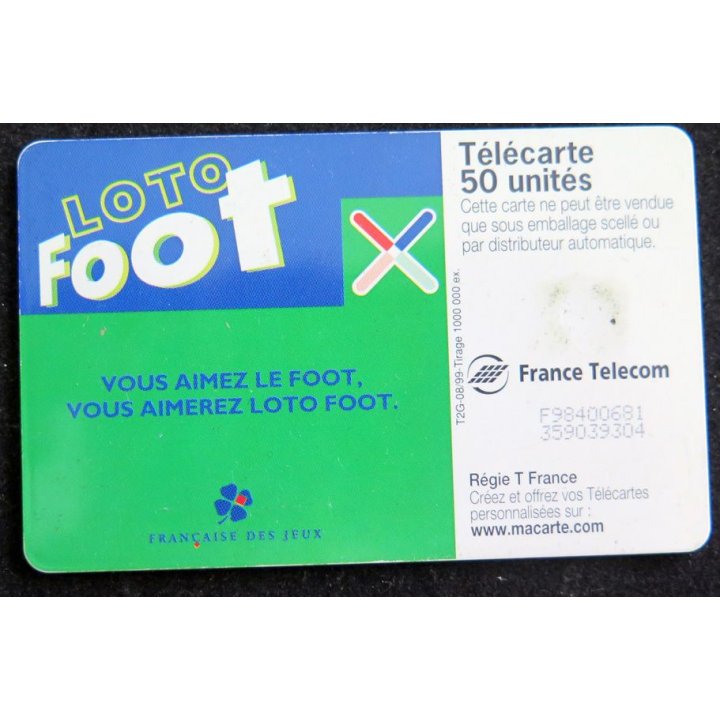 Carte téléphonique télécarte 50 Loto Foot