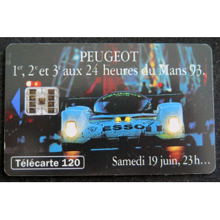 Carte téléphonique télécarte 120 Peugeot 1° 2° et 3° aux 24 heures du Mans 93