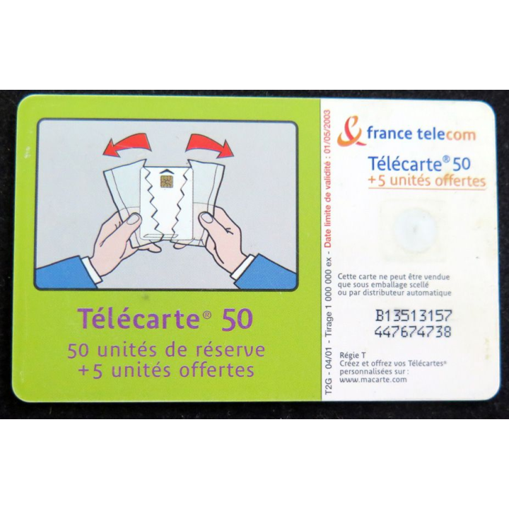 Carte téléphonique télécarte 50 de France Telecom