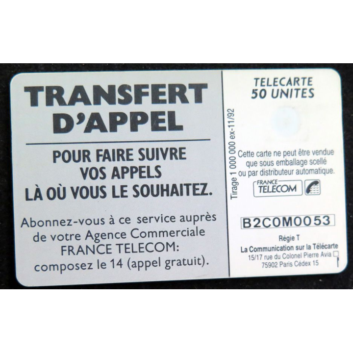 Carte téléphonique télécarte 50 de France Telecom