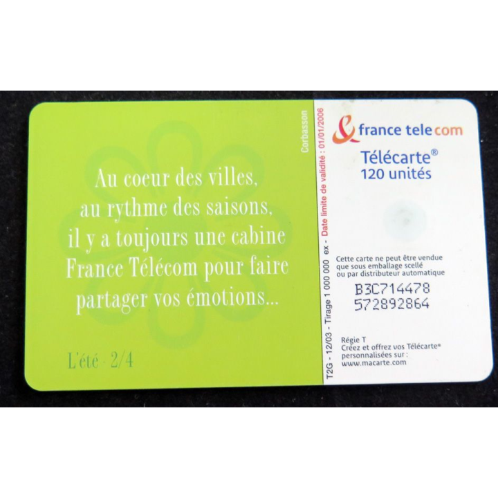 Carte téléphonique télécarte 120 Au Coeur des villes l'été 2/4