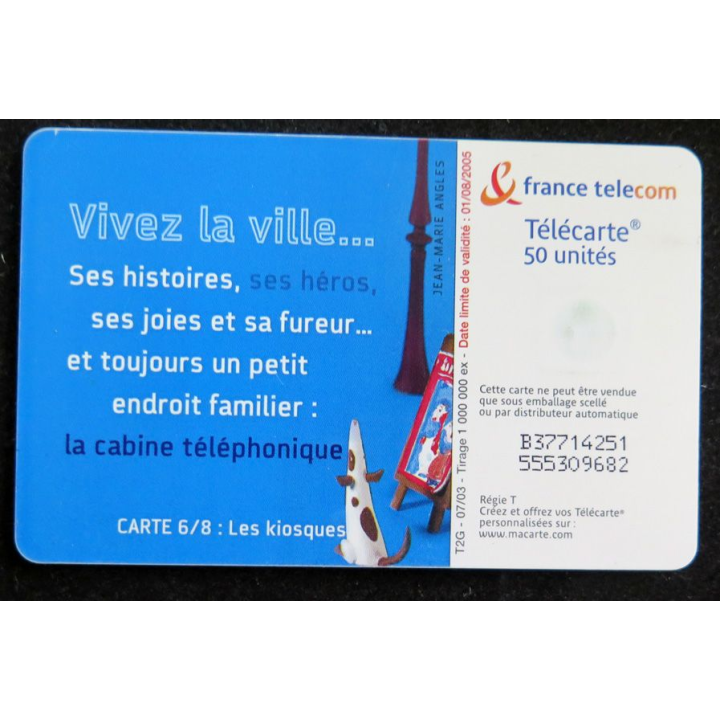 Carte téléphonique télécarte 50 Vivez la ville carte 6/8 Les kiosques
