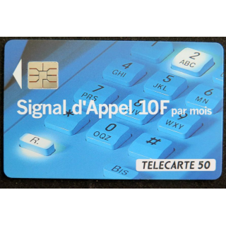 Carte téléphonique télécarte 50 Signal d'appel 10F par mois France Télécom