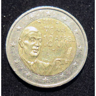FRANCE : Pièce de 2 euros 70° anniversaire appel du 18 juin 1940 - 2010