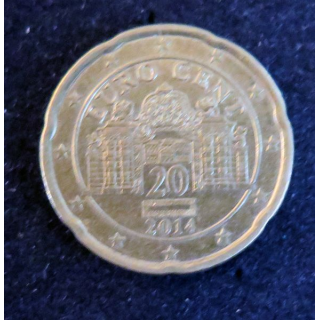 AUTRICHE : Pièce de 0,2 euros Palais du Belvédère 2014