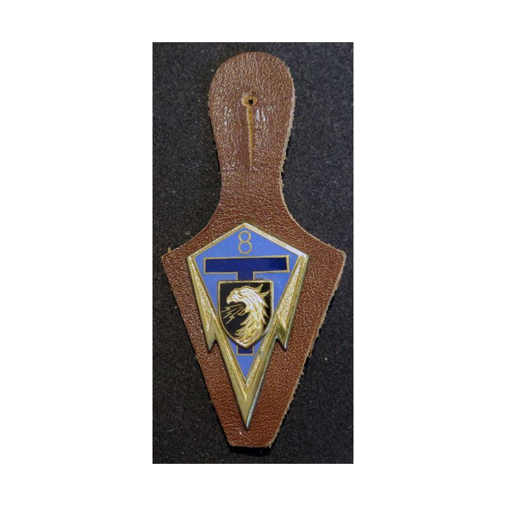 8° RT : insigne métallique du 8° régiment de transmissions de fabrication Drago Paris H. 698