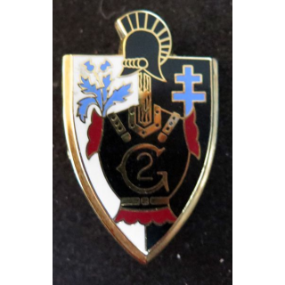 2° RG : insigne du 2° régiment du génie de fabrication Boussemart  2004 H. 330