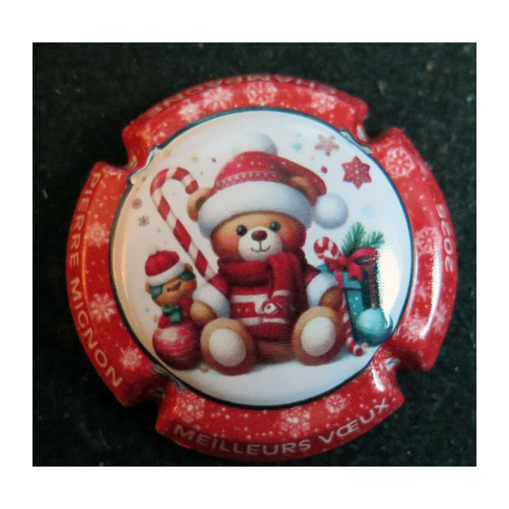Capsule Muselet de bouteille de champagne MIGNON Pierre n° 308c contour rouge