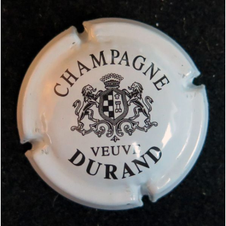 Capsule Muselet de bouteille de champagne Vve DURAND n° 3 blanc sans barre sur la tour