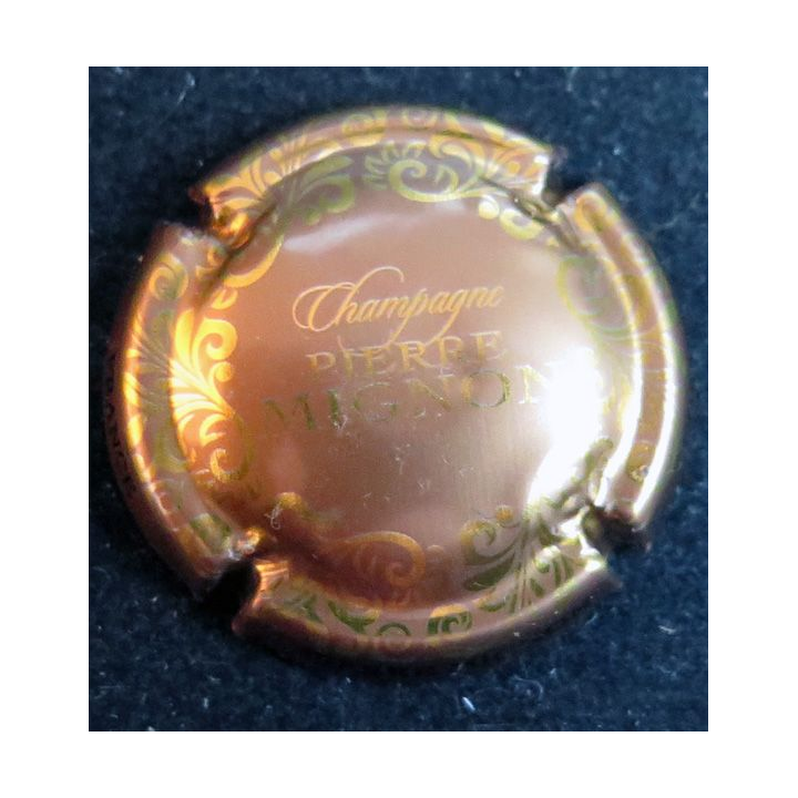 Capsule Muselet de bouteille de champagne MIGNON Pierre n° 278e marron métallisé et or