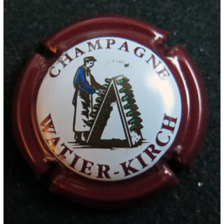 Capsule Muselet de bouteille de champagne WATIER-KIRCH n° 4 contour Bordeaux fond pastel