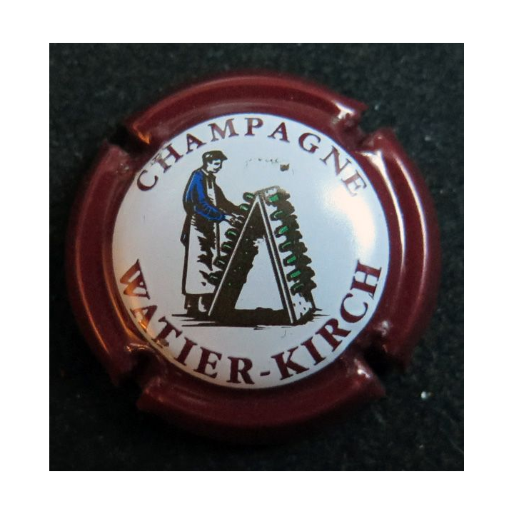 Capsule Muselet de bouteille de champagne WATIER-KIRCH n° 4 contour Bordeaux fond pastel