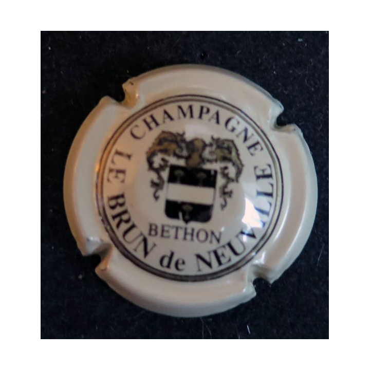 Capsule Muselet de bouteille de champagne LE BRUN DE NEUVILLE n° 4 Crème et noir