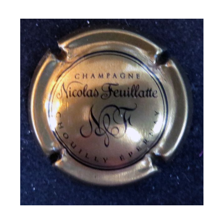 Capsule Muselet de bouteille de champagne Nicolas FEUILLATTE n° 31c Or-bronze foncé et noir