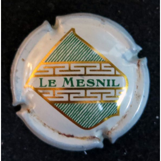 Capsule Muselet de bouteille de champagne U.P.R Le Mesnil n° 4j blanc dessin fin