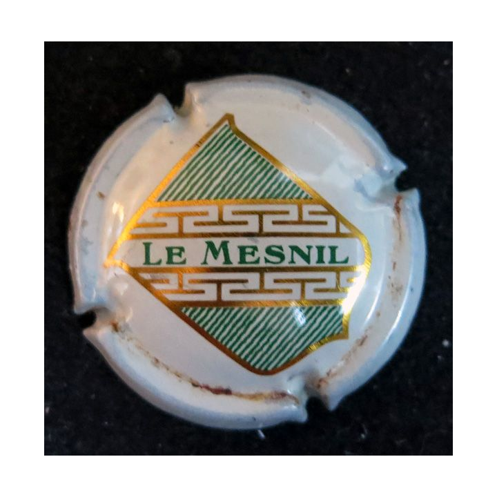 Capsule Muselet de bouteille de champagne U.P.R Le Mesnil n° 4j blanc dessin fin