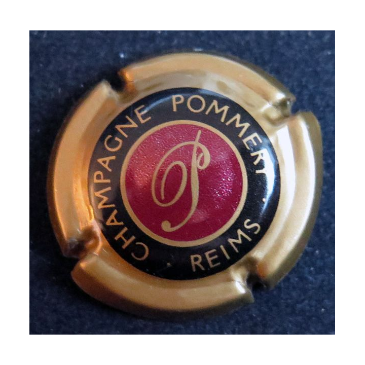 Capsule Muselet de bouteille de champagne POMMERY n° 62 Cuivre intérieur rouge