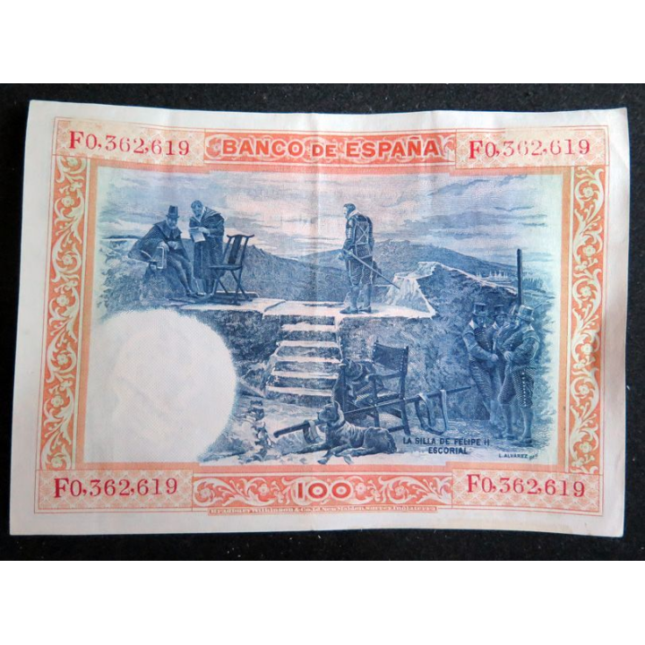 ESPAGNE : Billet de banque de 100 Pesetas FELIPE II 01/07/1925 série F