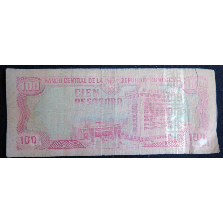 REPUBLIQUE DOMINICAINE : Billet de banque de 100 Pesos Oro 1998 série E