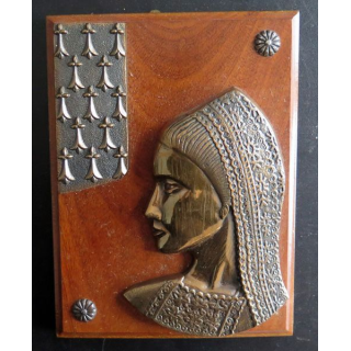 BRETAGNE : Tape de bouche en bronze de la Reine Anne de Bretagne 20 x 15 cm