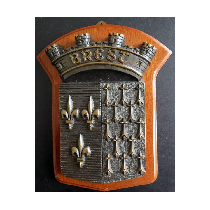 MARINE : Tape de bouche en bronze De La Ville de Brest 26 x 21 cm