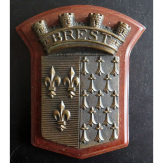 MARINE : Tape de bouche en bronze De La Ville de Brest 17 x 15 cm