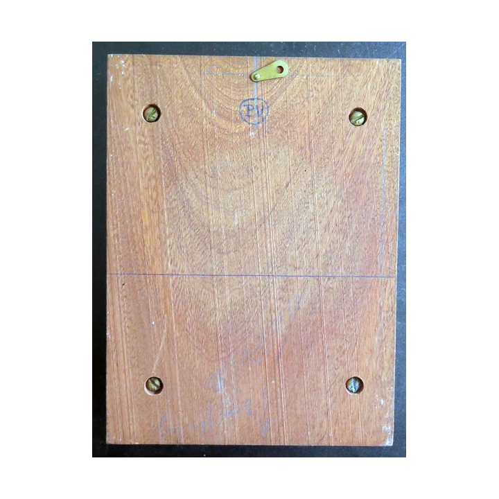 MARINE : Tape de bouche en bronze du commandant Bory sur bois 20 x 15 cm