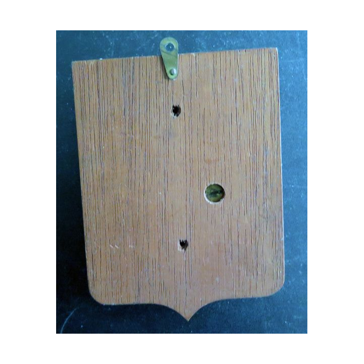 MARINE : Tape de bouche du Sous marin Astrée en bronze sur support bois 14 x 10 cm