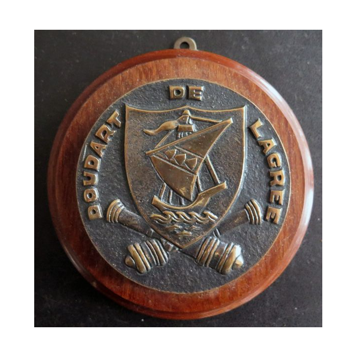 MARINE : Tape de bouche en bronze de l'Aviso Escorteur Doudard de Lagrée diamètre 10 cm