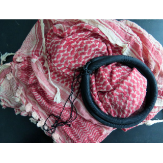 keffieh turban arabe rouge et blanc