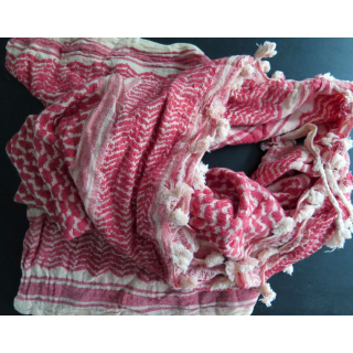 keffieh arabe rouge et blanc sans turban 1m x 1m