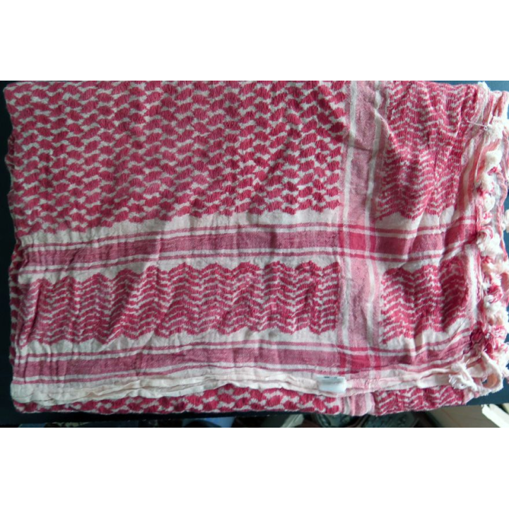 keffieh arabe rouge et blanc sans turban 1m x 1m