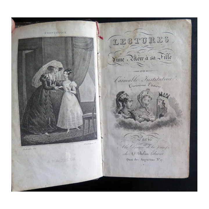 Très vieux livre Lectures d'une mère à sa fille ou l'aimable institutrice 3° édition Belin