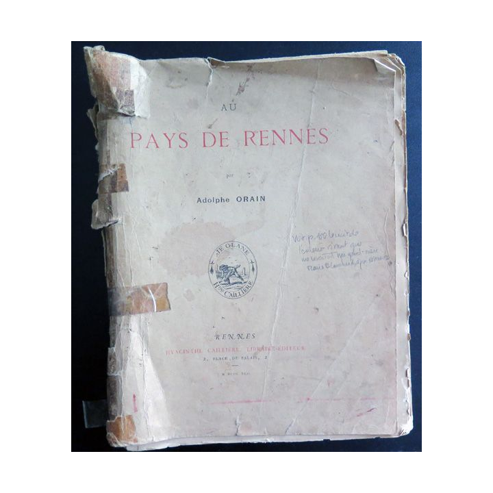 Pays de Rennes par Adolphe Orain 1892 