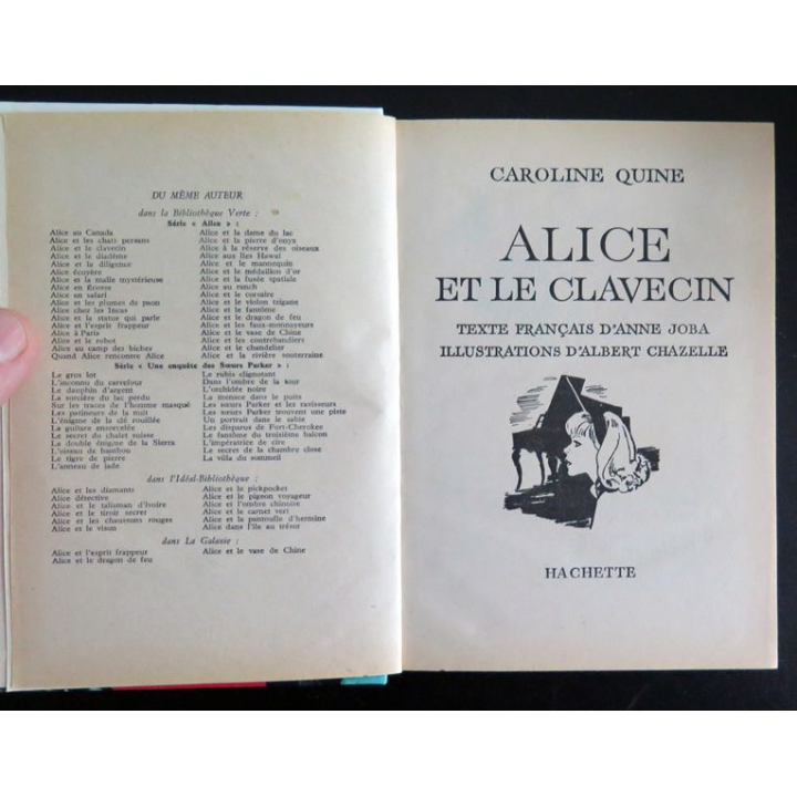 Alice et le clavecin de Caroline Quine bibliothèque verte 1980