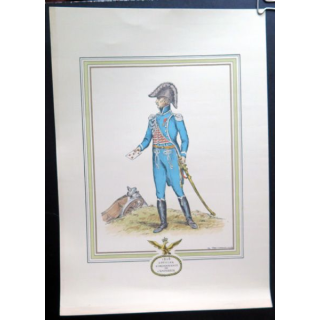 Gravure 1808 officier d'ordonnance de l'Empereur 26,5 x 37,5 cm éditions d'Art Derveaux