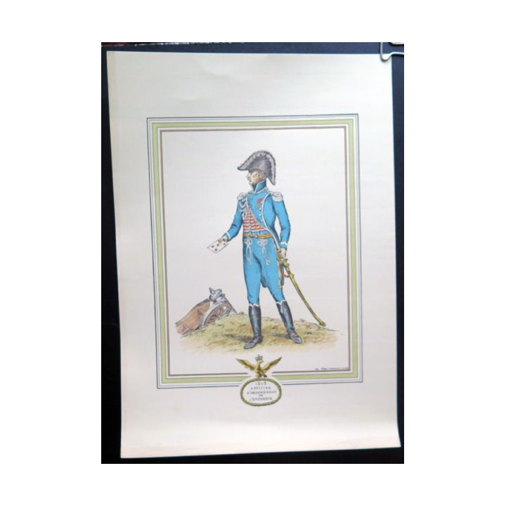 Gravure 1808 officier d'ordonnance de l'Empereur 26,5 x 37,5 cm éditions d'Art Derveaux