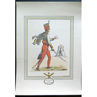 Gravure 1809 Aide de camp du Major Général 26,5 x 37,5 cm éditions d'Art Derveaux